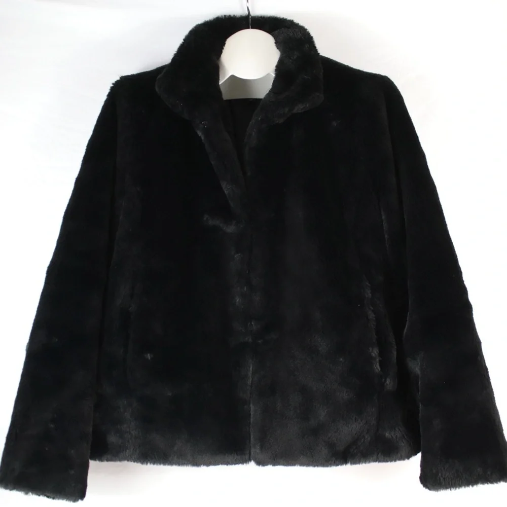 Express Black Faux‎ Fur Jacket Womens Size XL - NEW